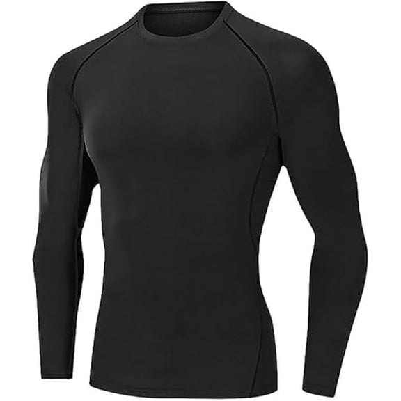 alpinario Men's Long Sleeve Compression Shirt Dry Fit Sport Baselayer Undershirt High Elastic Athletic Top Moisture Wicking Rash Guard Gym Running