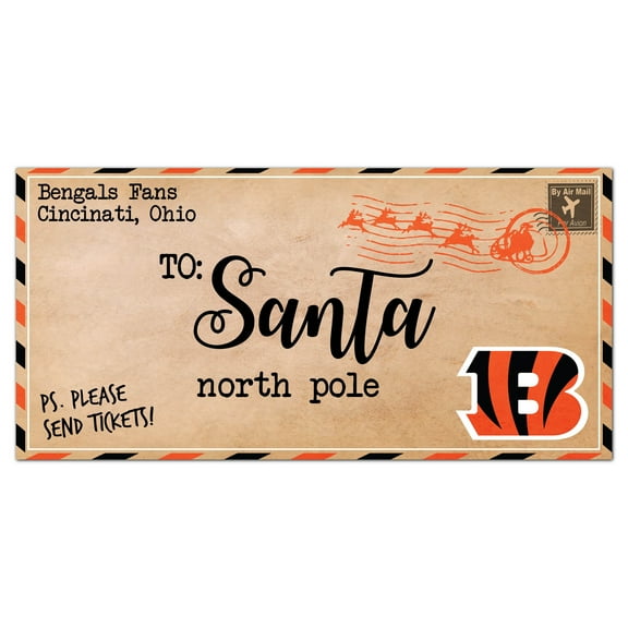 Cincinnati Bengals 6'' x 12'' Letter to Santa Sign