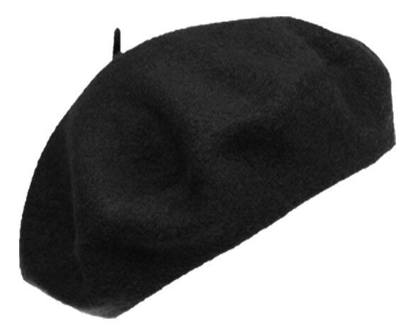 Traditional Womens Mens Solid Color Plain Wool French Beret One Size