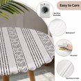 thumbnail image 3 of Black Stripe Round Tablecloth for 45-54 Inch Tables,Fitted Table Cover with Elastic Edge,Modern Abstract Vertical Stripes Beige Waterproof Outdoor Table Cloth Protector for Patio Garden Dinner Picnic, 3 of 9