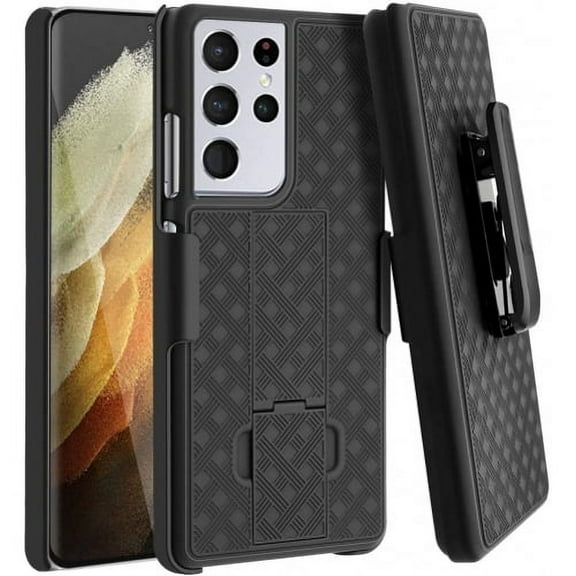 Holster Case Belt Clip for Samsung Galaxy S21 Ultra - Swivel Cover Kickstand Armor Combo Drop-Proof W5Y Compatible With Samsung Galaxy S21 Ultra