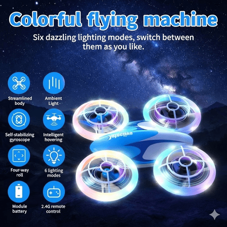 Mini RC Drone with LED Lights, Intelligent Control Quad Copter, 360° Flip Stunt Flying Toy with Altitude Hold, Remote Control Aircraft for Teens & Adults