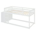thumbnail image 6 of Harper & Bright Designs Twin over Twin Bunk Bed with 4 Drawers and 3 Storage Shelves, Wooden Bunk Bed Frame with Ladder for Bedroom, White, 6 of 17