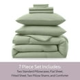 thumbnail image 4 of Ravure King Comforter Set, Modern Solid King Size Comforter Set, 7-Pc All Season Bedding Comforter Set, Sage Green, 4 of 8