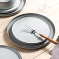 thumbnail image 5 of ALOFMO 12-Piece Gray Reactive Glaze Ceramic Dinnerware Set, Modern Stoneware Plates Bowls Service for 4, Anti-Slip Scratch-Resistant, Microwave Dishwasher Safe, 5 of 10