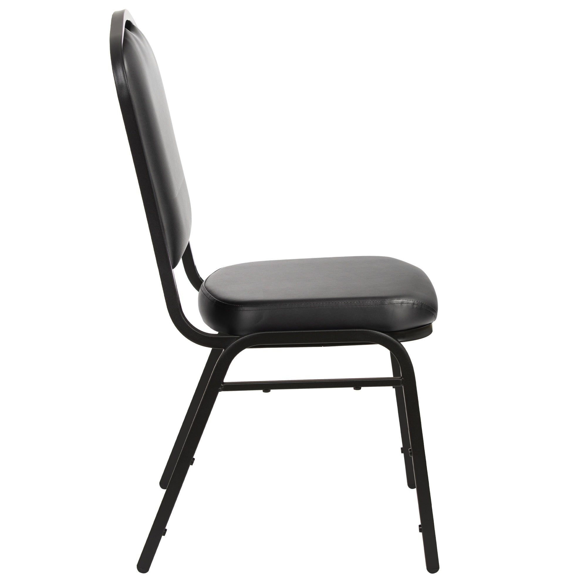 Hampden Furnishings Lila Collection Vinyl Banquet Chair, Black, Pack of 2