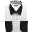 thumbnail image 2 of Berlioni Italy White Collar & Cuffs Mens Two Tone Dress Shirt 19 Colors & Sizes, 2 of 2