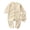 Beige, variant on XIMIN Infant Boys Fall Clothes Newborn Baby Romper Hat Stripe Knit Long Sleeve Bodysuit Jumpsuit Baby Going Home Outfit