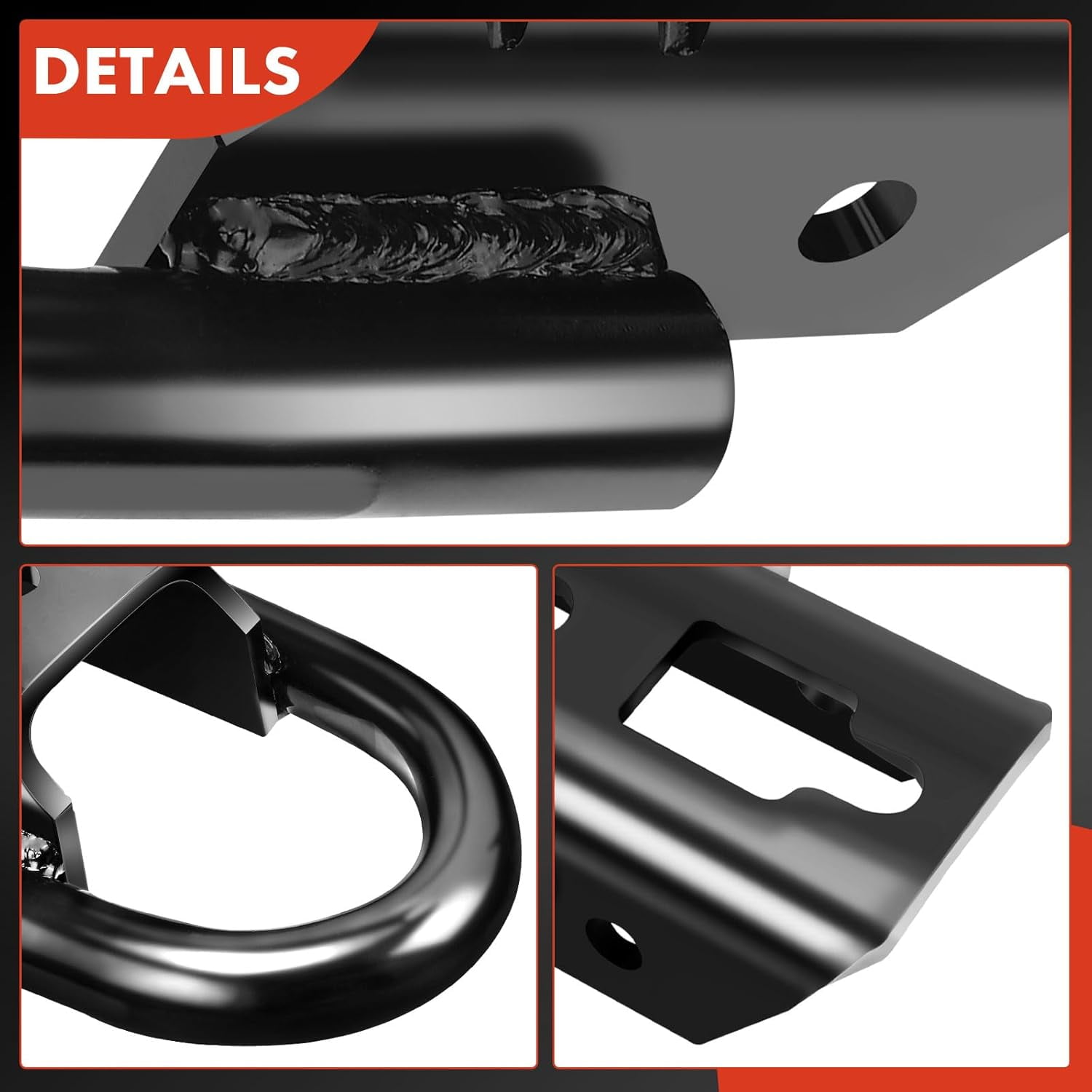 A-Premium Pair (2) Front Tow Hooks Heavy Duty D-Ring with Hardware Compatible with Ford F-150 F150 2009-2021 Pickup Front Left and Right Replace# FL3Z17A954C