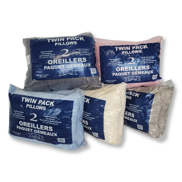 COTTON HOUSE Set of Two Pillows Hypoallergenic 100% Polyester Fibre - Machine Washable (2 Count)