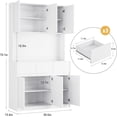 thumbnail image 2 of 70" Tall Kitchen Pantry Cabinet, Freestanding Kitchen Storage Cabinet with Led Lights and Power Outlets, Wood Cupboard with Microwave Stand for Kitchen, Dining Room, Living Room and Bathroom, 2 of 7