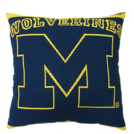 Ncaa University Of Michigan 20 Square Decorative Woven Pillow By