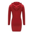 thumbnail image 3 of DYMADE Lettre Femmes Imprimé Colourblock Pull à Manches Longues Robe Casual à Capuche Hoodies Robes, 3 of 3
