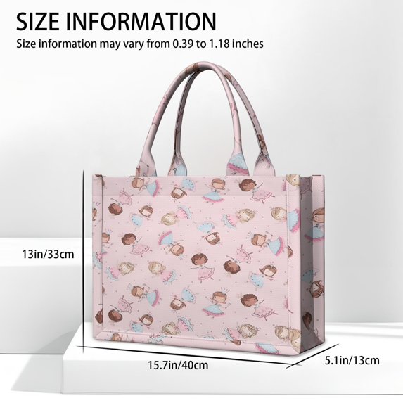 Large Capacity Tote Bag,Pink Princess Pattern Handbag Fashion Luxury Tote Bag,15.7"x13"x 5.1" Inches,Laptop Compatible