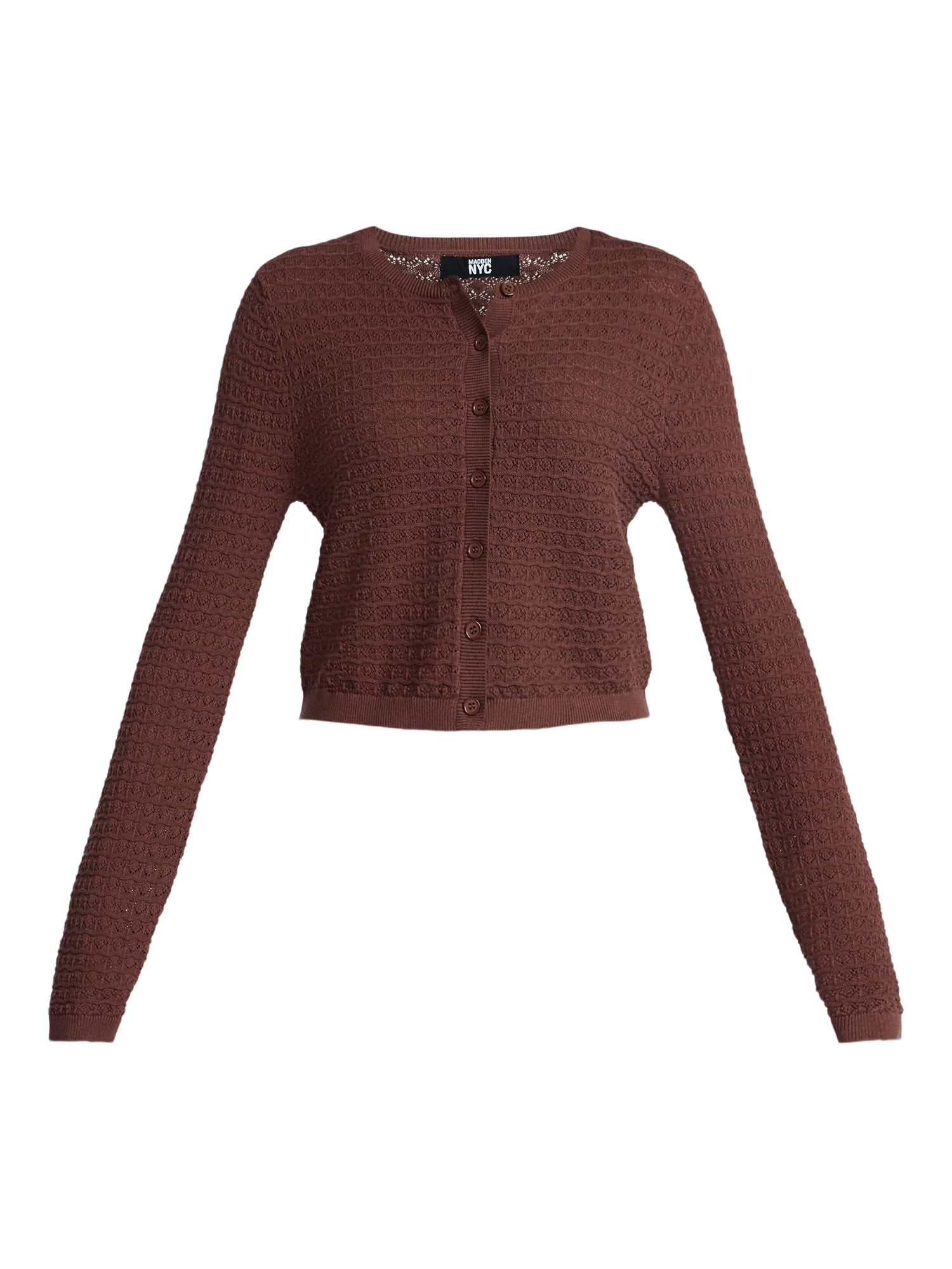 Madden NYC Women's Cotton Crochet Sweater Cardigan, Sizes XXS-XXL