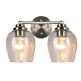 thumbnail image 4 of Aspen Creative 62335-08-2, Bathroom Vanity 2 Lights Fixture, 13-1/2" W x 9-3/4" H x 7" E, Clear Seeded Glass w/Brushed Nickel Finish, Bulb Not Included, 4 of 6