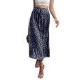 thumbnail image 4 of Txlixc, vestido Floral de verano para mujer, cintura alta, bohemio, fluido, falda oscilante, informal, línea A, cintura elástica, lazo, volante, longitud media, vestido de playa Txlixc  Casual, 4 of 7