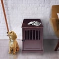 thumbnail image 2 of Mesa auxiliar mediana de madera para mascotas, estilo casual, para el hogar, espresso, 2 of 8