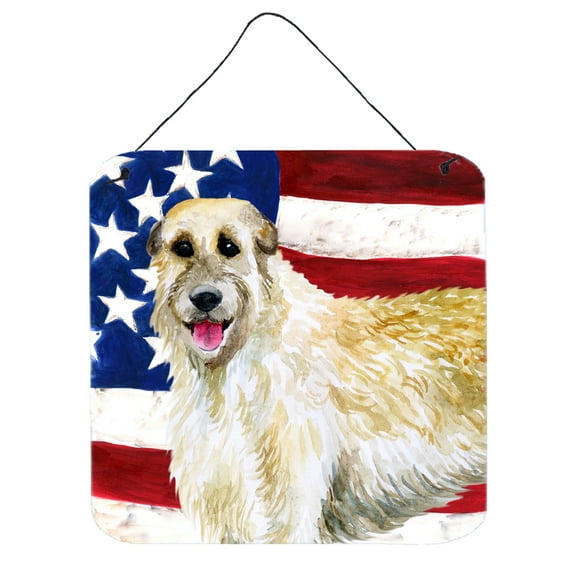 Carolines Treasures BB9670DS66 Irish Wolfhound Patriotic Wall or Door Hanging Prints 6HX6W multicolor