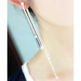 thumbnail image 4 of Ayyufe Women's Rhinestone Alloy Long Tassels Drop Dangle Cocktail Party Linear Earrings, 4 of 5