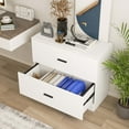 thumbnail image 4 of Costway 2-Drawer Wood Lateral File Cabinet with Adjustable Bars for Home Office White, 4 of 10