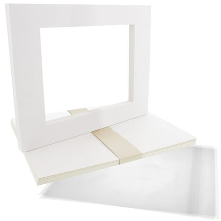 US Art Supply Art Mats High Quality Acid-Free Pre-Cut 8x10 White Picture Mat Matte Sets. Includes a Pack of 10 White Core Bevel Cut Mattes for 5x7 Photos, Pack of 10 Backers & 10 Clear Sleeve (Best Way To Cut Hardie Backer Board)