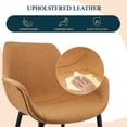 thumbnail image 4 of LeisureMod Markley Leather Dining Armchair Metal Legs Set of 4 in Light Brown, 4 of 12