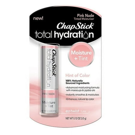 Chapstick Total Hydration Tinted Lip Balm, Pink Nude, 0.12 Oz