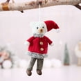 thumbnail image 4 of chaungfeng Christmas Small Bear Ornament, Cloth Doll Animal Pendant, for Tree Decoration, Window Display, Festive Theme, 3.14x7.09 Inches, 4 of 6