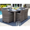 thumbnail image 6 of Malmo 7-Piece Resin Wicker Outdoor Patio Furniture Dining Table Set In Gray w/ Dining Table and Six Cushioned Chairs (Full-Round Gray Wicker, Sunbrella Canvas Charcoal), 6 of 8