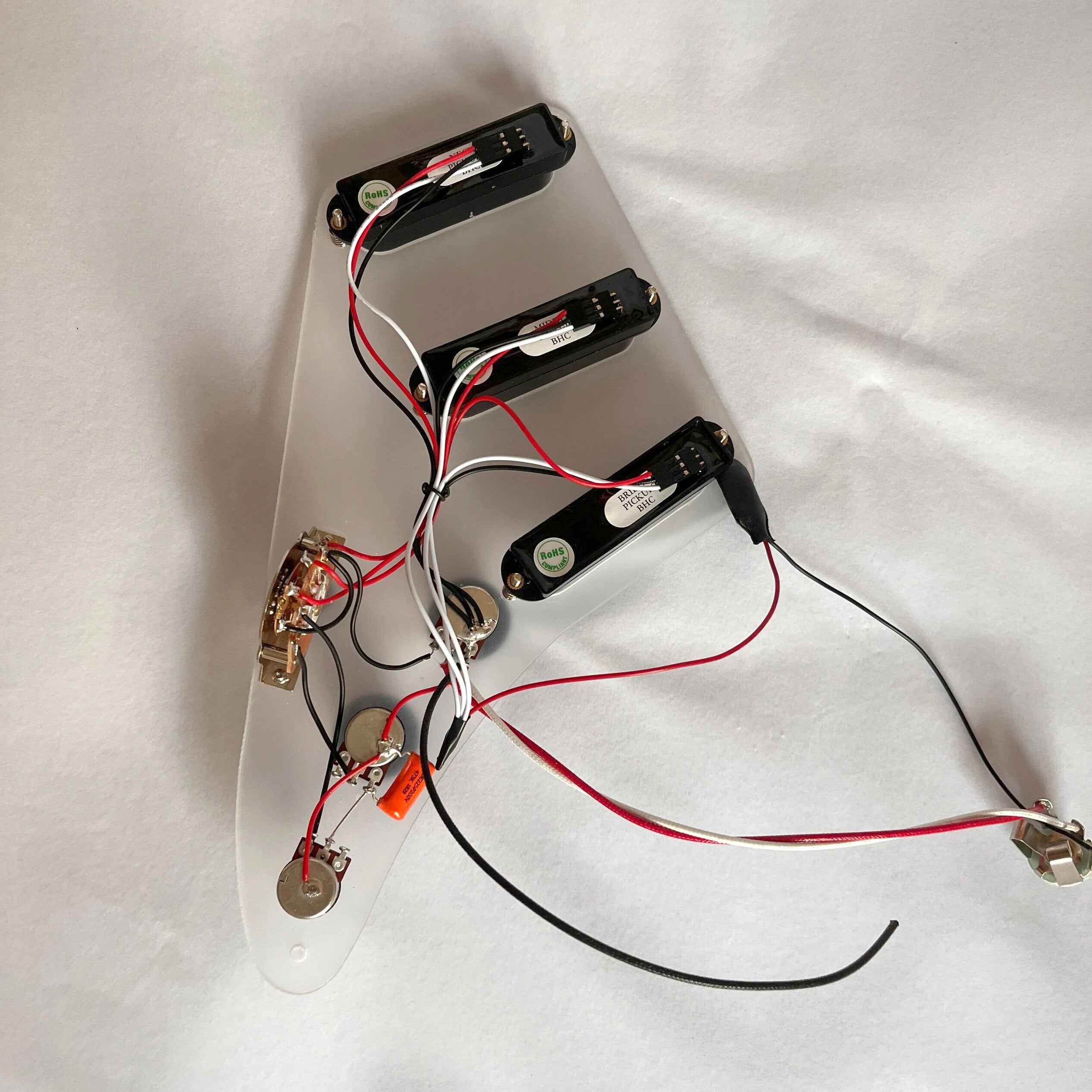 Prewired SSS Crystal Acrylic Pickguard Set 3 Active Single Coils Pickups Harness For Electric Guitar,Guitar Accessories