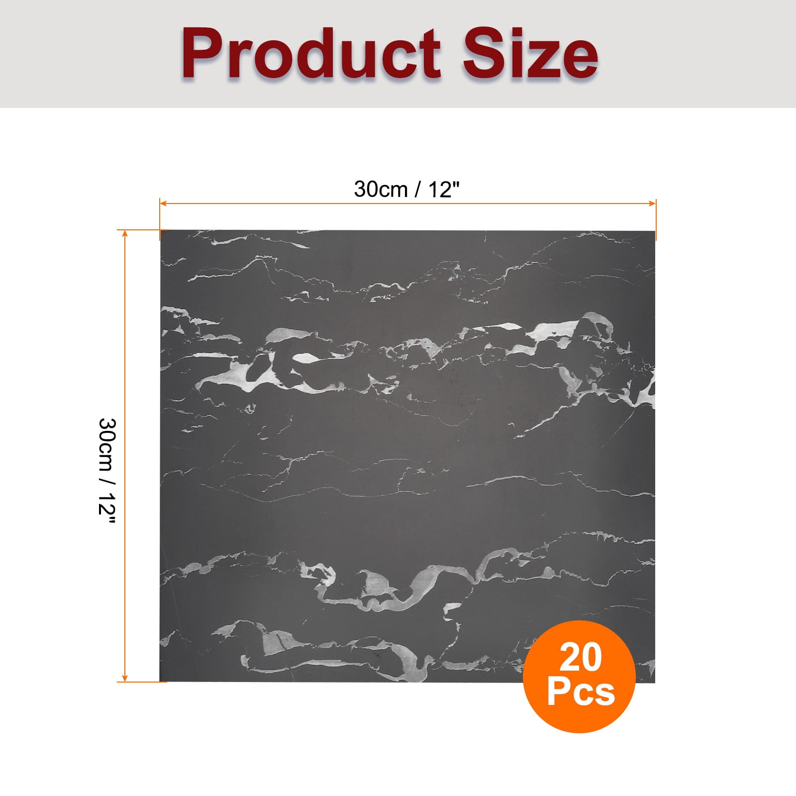 Uxcell 20Pcs Peel and Stick Marble Tiles, Waterproof Wall Panel Backsplash, 11.81"x11.81" Peel and Stick Shower Tiles for Bathroom, White Crystal Dragon Design