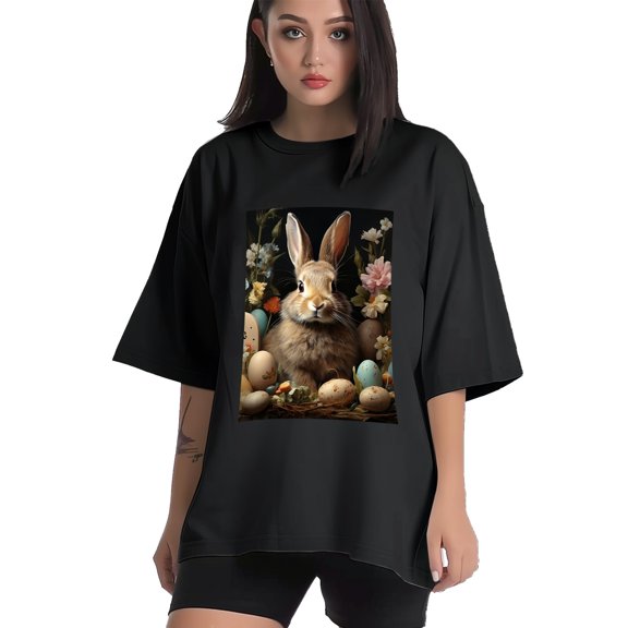 Plus Size Shirt for Women Black Tops for Women Short Sleeves Shirt for Women Easter T Shirt Crewneck Shirt for Women XS