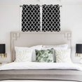thumbnail image 4 of Black Morocco Kitchen Curtains Short 45 Inch Length, Boho Modern Minimalist Abstract Geometric Grommet Top Bedroom Living Room Curtains, Light Filtering Cafe Curtain Drapes 2 Panels Set 84''x45'', 4 of 9