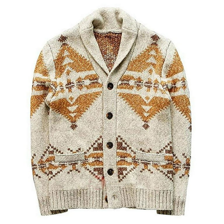 Herrnalise Men's Jacket, Cardigan Sweater, Warm Knit Polyester
