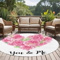 thumbnail image 4 of Round Rug 6Ft Washable Non-Slip, Valentine's Day Circle Area Rugs for Living Room Bedroom, Pink Roses Love Heart Romantic Indoor Floor Mats Carpet Runner for Home Decor Aesthetic, 4 of 8