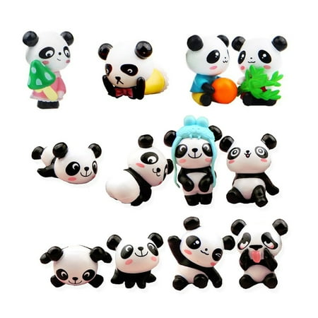 

12 Pcs Stylish Simulated Panda Resin Artificial Micro Landscape Miniature Landscape Plant Ornaments for Mini Adornment Landscape