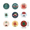 thumbnail image 3 of 90 Uds. Etiquetas navideñas pegatinas suministros de decoración de fiesta redonda (D), 3 of 6