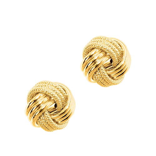 JewelStop 14K Yellow Gold Love Knot Earrings -12 mm, 2.9gr.