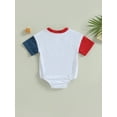 thumbnail image 4 of Bagilaanoe 4th of July Newborn Baby Boy Girl Rompers Letter Print Short Sleeve Bodysuit 6M 12M 18M 24M Infant Summer One Piece Short Jumpsuit for Independence Day, 4 of 7