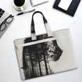 thumbnail image 6 of Salouo Double Exposure Cat Forest for Canvas Tote File Bag, Tote Bag With Zipper Business Briefcase Document Bag with Handle A4 File Organizer Laptop Bag for Travel & Work, 6 of 8