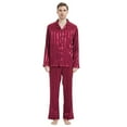 thumbnail image 1 of FELEMO Men's Silk Pajama Set Casual Long Sleeve Satin Pajamas Sleepwear, 1 of 5