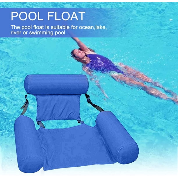 VINGVO Lit Flottant Pliable Hamac Canapé Chaise de Pont Piscine en Mesh - Bleu Clair