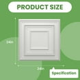 thumbnail image 4 of LooYee 24 pcs 2ft x 2ft Drop Ceiling Tiles, PVC Glue Up Ceiling Panel White, Waterproof, Washable and Fire-Rated - Reusable - High-Grade PVC to Prevent Breakage 96 Sq. Ft, 4 of 8