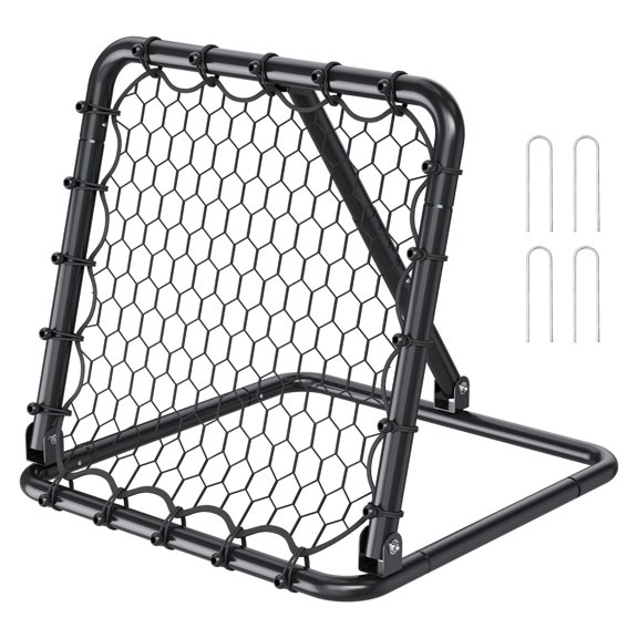 BOBOKY 34x34 Inch Soccer Rebounder Net, Portable Football Training Aid for Passing & Shooting Practice, Kick-Back Trainer Gift for Kids Adults