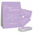 thumbnail image 1 of Purple Calligraphy Diaper Raffle Game Set for Baby Showers, Includes 1 Standing Sign and 50 Raffle Tickets, Perfect for Gender Reveal and Baby Shower Celebrations, 1 of 2