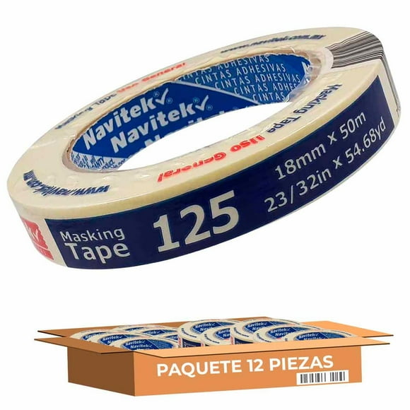 Pack 12 Pzs Masking Tape Uso General 125 18mm x 50m