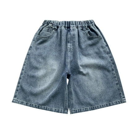 LUOGENLI Boys Jeans Size 7 Children s Casual Loose Jeans All Children s Shorts (1 12 Years) Boys Jeans Size 7 Slim Blue 18-24 Months