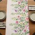 thumbnail image 5 of Table Runners 90 Inches Long Dress Scarves, Colorful Flowers Farmhouse Coffee/Dining/Kitchen Table Runner for Living Room, Spring Floral Leaves Botanical Country Beige 13x90 Inch, 5 of 9