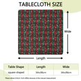 thumbnail image 2 of Red and Green Plaid Christmas Snow Pattern Square Fitted Tablecloth with Elastic Edge,Square Table Cover,Washable Elastic Table Cover for Home Kitchen Party Decor 34"x34", 2 of 6